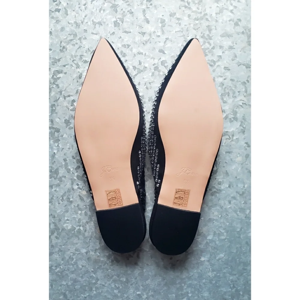 6. J.Crew Crystal stretchy slingback mules